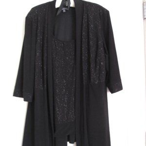 R & M Richards Attached 2 Piece Black Tunic 18W